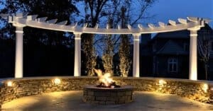 eye pergola with fire pit Kansas City