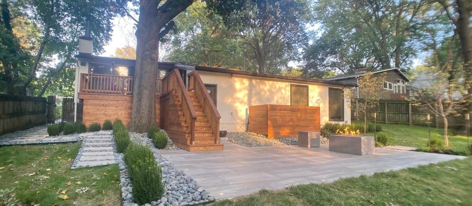 backyard walkway stone installation Kansas City