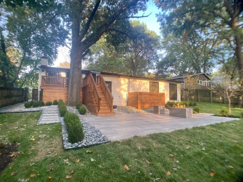 backyard walkway stone installation Kansas City